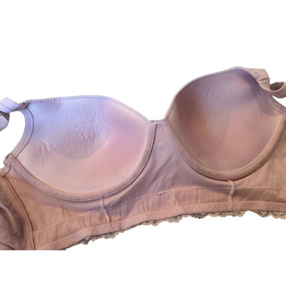 Daisy Fuentes Wired Lined Bra NWOT Plus Size 40D Pink Lace Detail Adjustable New - Picture 9 of 9